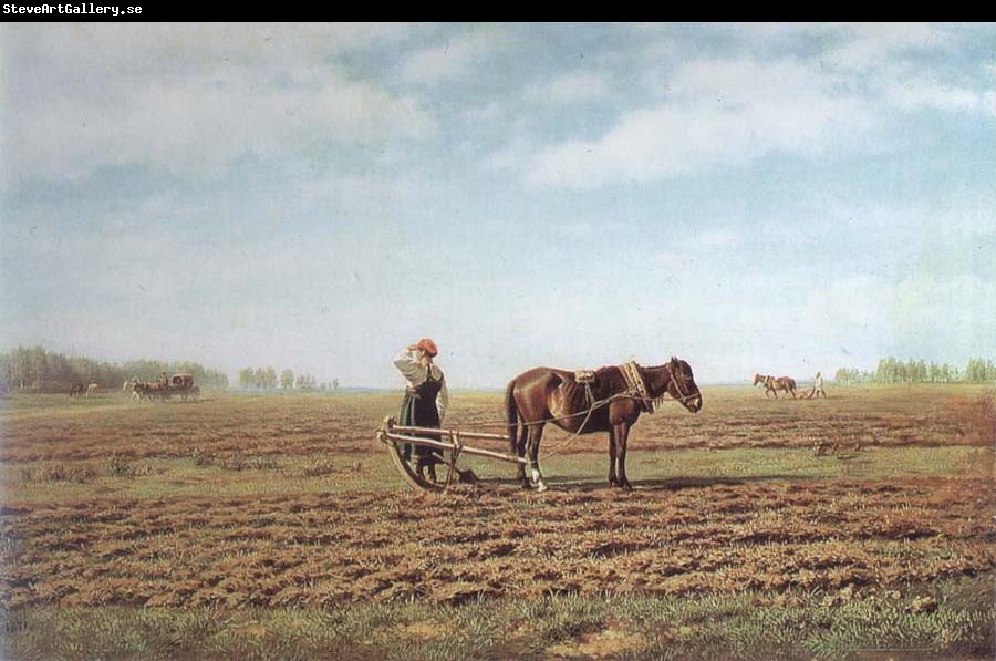 Mikhail Klodt In the Ploughed Field